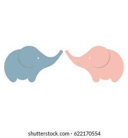 blue and rose elephants