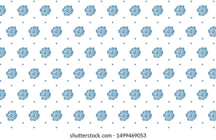 Blue Rose Flower with Dots Pattern Background