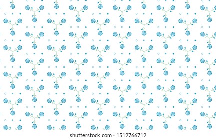 Blue Rose Flower with Dots Pattern Background
