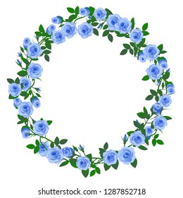 Blue rose frame 02