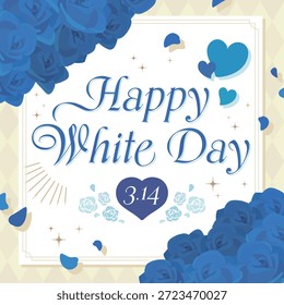 Blue Rose Frame for White Day