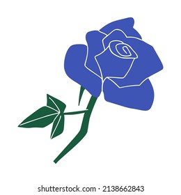 Blue rose isolated on white background. Vector illustration EPS10