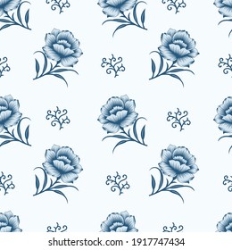 blue rose seamless pattern for print