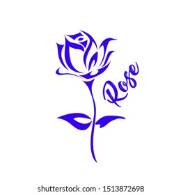 diseño vectorial de silueta azul rosa