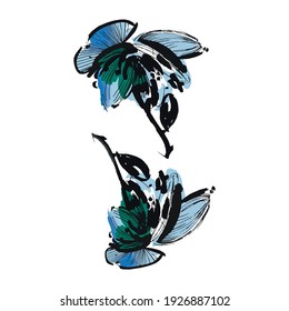 Blaurosen-Vektorgrafik-Design