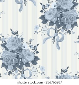 Blue Rose Vintage Wallpaper. Floral pattern