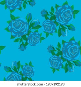 rosas azules sobre fondo azul