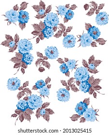 Heap of roses muster design for textil bedTuch style