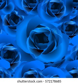 Blue Roses Vector Seamless Pattern Vector Stock Vector (Royalty Free ...