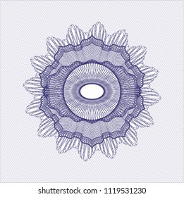 Blue rosette. Linear Illustration.