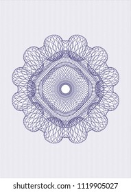 Blue rosette. Linear Illustration.
