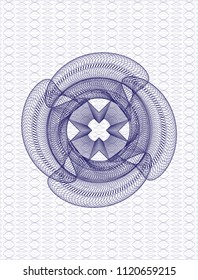 Blue rosette. Linear Illustration.
