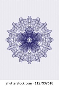 Blue rosette. Linear Illustration.