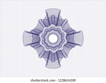 Blue rosette. Linear Illustration.