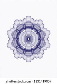 Blue rosette. Linear Illustration.