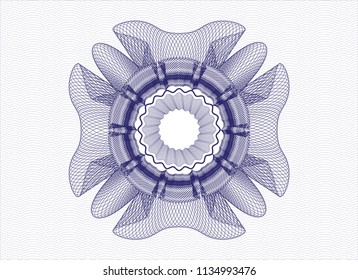 Blue rosette. Linear Illustration.