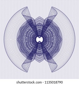 Blue rosette. Linear Illustration.