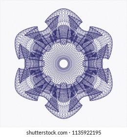 Blue rosette. Linear Illustration.