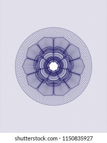 Blue rosette. Linear Illustration.