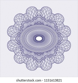 Blue rosette. Linear Illustration.