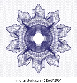 Blue rosette. Linear Illustration.