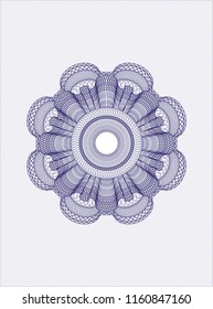 Blue rosette. Linear Illustration.