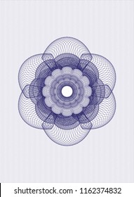 Blue rosette. Linear Illustration.