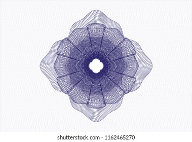 Blue rosette. Linear Illustration.