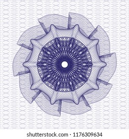 Blue rosette. Linear Illustration.