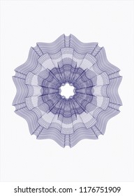 Blue rosette. Linear Illustration.