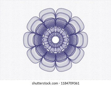 Blue rosette. Linear Illustration.