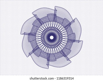 Blue rosette. Linear Illustration.