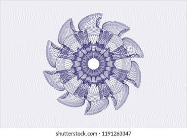 Blue rosette. Linear Illustration.