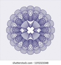 Blue rosette. Linear Illustration.