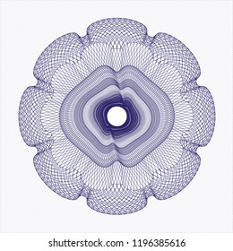 Blue rosette. Linear Illustration.