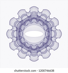 Blue rosette. Linear Illustration.