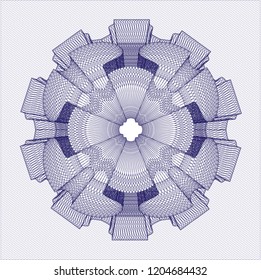 Blue rosette. Linear Illustration.