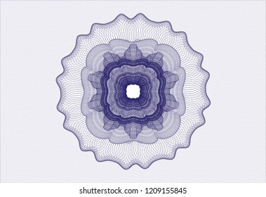 Blue rosette. Linear Illustration.