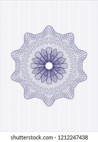 Blue rosette. Linear Illustration.