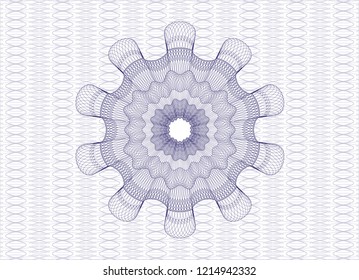 Blue rosette. Linear Illustration.