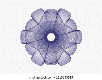 Blue rosette. Linear Illustration.
