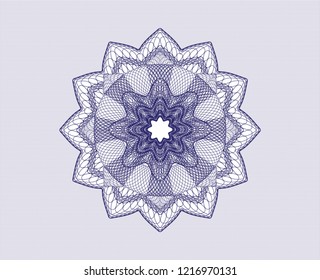 Blue rosette. Linear Illustration.