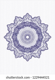 Blue rosette. Linear Illustration.