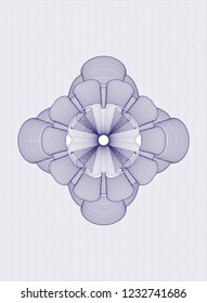 Blue rosette. Linear Illustration.