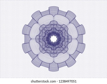 Blue rosette. Linear Illustration.