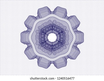 Blue rosette. Linear Illustration.