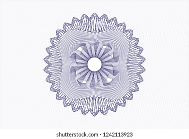 Blue rosette. Linear Illustration.