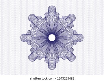 Blue rosette. Linear Illustration.