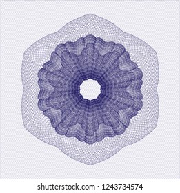 Blue rosette. Linear Illustration.