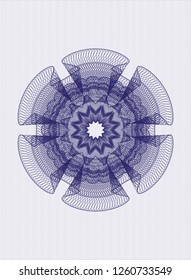 Blue rosette. Linear Illustration.